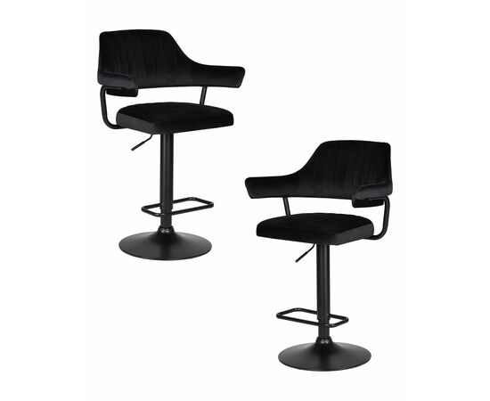 Набор 2 шт Стул барный DOBRIN CHARLY BLACK, черный велюр (MJ9-101), Вариант: черный велюр (MJ9-101) | Интернет магазин мебели и декора LifeDekor