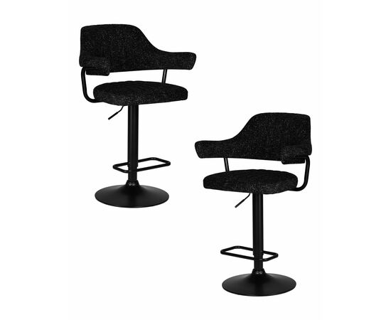 Набор 2 шт Стул барный DOBRIN CHARLY BLACK, черный твид (LEO18), Вариант: черный твид (LEO18) | Интернет магазин мебели и декора LifeDekor