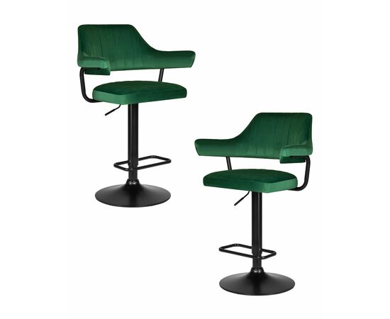 Набор 2 шт Стул барный DOBRIN CHARLY BLACK, зеленый велюр (MJ9-88), Вариант: зеленый велюр (MJ9-88) | Интернет магазин мебели и декора LifeDekor