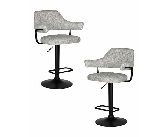 Набор 2 шт Стул барный DOBRIN CHARLY BLACK, светло-серый твид (LEO04), Вариант: светло-серый твид (LEO04) | Интернет магазин мебели и декора LifeDekor