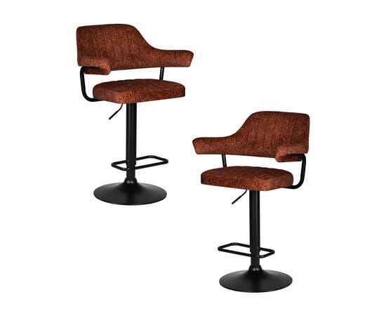Набор 2 шт Стул барный DOBRIN CHARLY BLACK, терракотовый твид (LEO56), Вариант: терракотовый твид (LEO56) | Интернет магазин мебели и декора LifeDekor