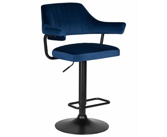 Набор 2 шт Стул барный DOBRIN CHARLY BLACK, синий велюр (MJ9-117), Вариант: синий велюр (MJ9-117), изображение 2 | Интернет магазин мебели и декора LifeDekor