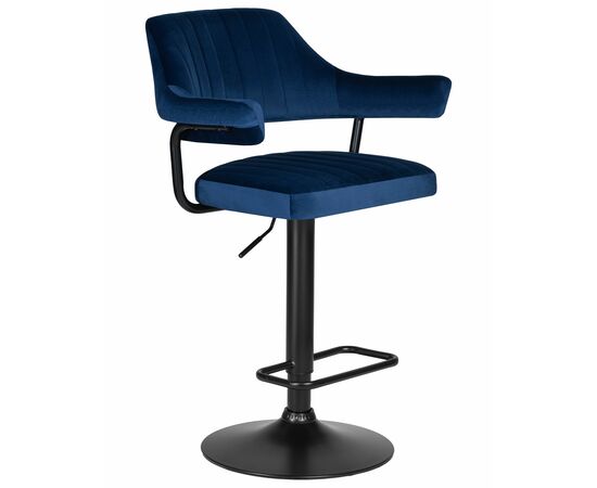 Набор 2 шт Стул барный DOBRIN CHARLY BLACK, синий велюр (MJ9-117), Вариант: синий велюр (MJ9-117), изображение 3 | Интернет магазин мебели и декора LifeDekor