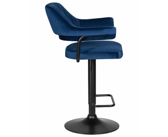 Набор 2 шт Стул барный DOBRIN CHARLY BLACK, синий велюр (MJ9-117), Вариант: синий велюр (MJ9-117), изображение 4 | Интернет магазин мебели и декора LifeDekor