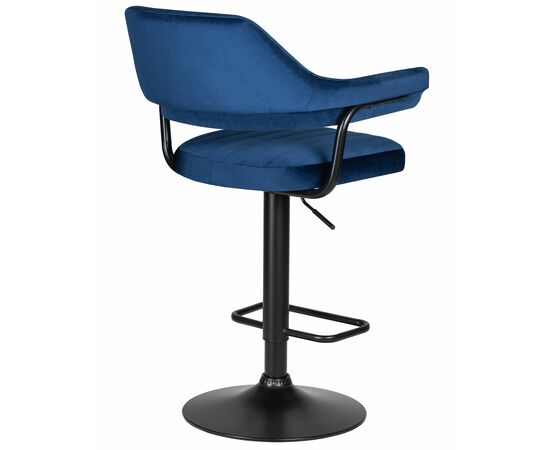 Набор 2 шт Стул барный DOBRIN CHARLY BLACK, синий велюр (MJ9-117), Вариант: синий велюр (MJ9-117), изображение 5 | Интернет магазин мебели и декора LifeDekor
