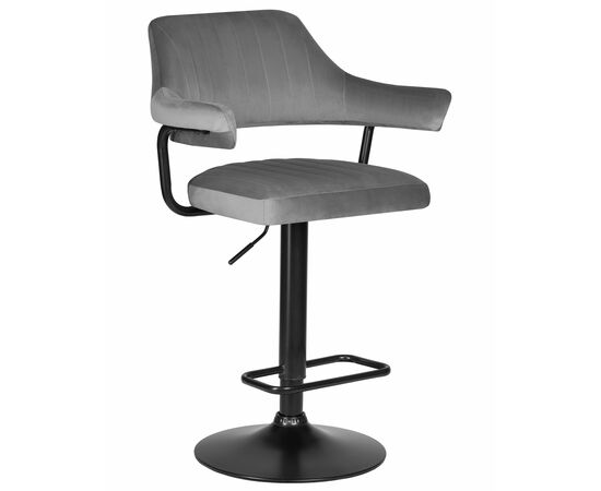 Набор 2 шт Стул барный DOBRIN CHARLY BLACK, серый велюр (MJ9-75), Вариант: серый велюр (MJ9-75), изображение 2 | Интернет магазин мебели и декора LifeDekor