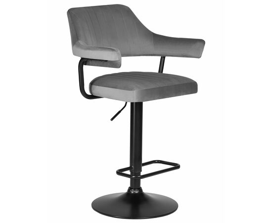 Набор 2 шт Стул барный DOBRIN CHARLY BLACK, серый велюр (MJ9-75), Вариант: серый велюр (MJ9-75), изображение 3 | Интернет магазин мебели и декора LifeDekor