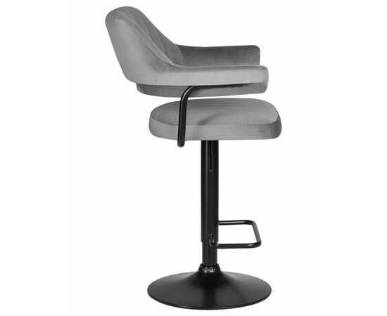 Набор 2 шт Стул барный DOBRIN CHARLY BLACK, серый велюр (MJ9-75), Вариант: серый велюр (MJ9-75), изображение 4 | Интернет магазин мебели и декора LifeDekor