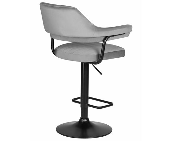 Набор 2 шт Стул барный DOBRIN CHARLY BLACK, серый велюр (MJ9-75), Вариант: серый велюр (MJ9-75), изображение 5 | Интернет магазин мебели и декора LifeDekor