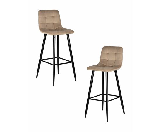 Набор 2 шт Стул барный DOBRIN NICOLE, черные матовые ножки, мокко велюр (108-104), Вариант: черные матовые ножки, мокко велюр (108-104) | Интернет магазин мебели и декора LifeDekor