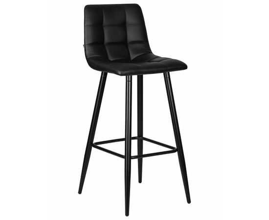 Набор 2 шт Стул барный DOBRIN NICOLE, черные матовые ножки, черная экокожа (P-01), Вариант: черные матовые ножки, чёрная экокожа (P-01), изображение 2 | Интернет магазин мебели и декора LifeDekor