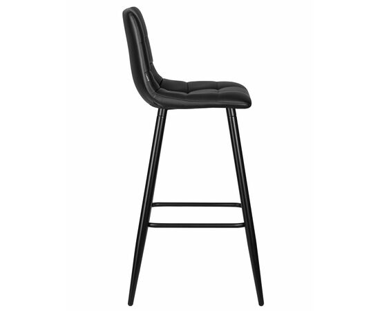 Набор 2 шт Стул барный DOBRIN NICOLE, черные матовые ножки, черная экокожа (P-01), Вариант: черные матовые ножки, чёрная экокожа (P-01), изображение 4 | Интернет магазин мебели и декора LifeDekor