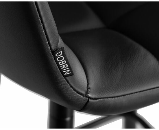 Набор 2 шт Стул барный DOBRIN NICOLE, черные матовые ножки, черная экокожа (P-01), Вариант: черные матовые ножки, чёрная экокожа (P-01), изображение 8 | Интернет магазин мебели и декора LifeDekor