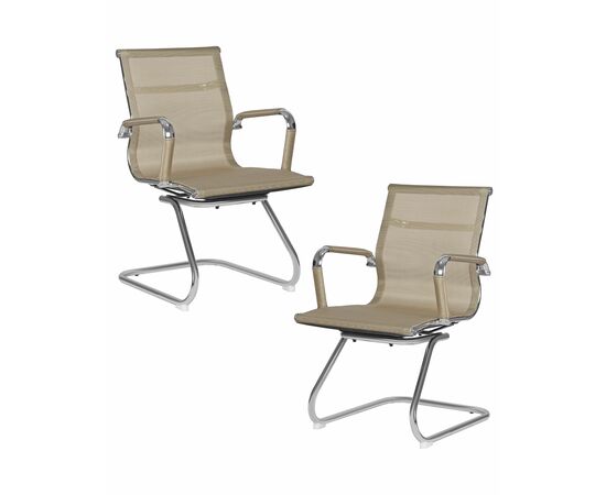 Набор 2 шт Офисное кресло для посетителей DOBRIN CODY MESH, бежевый (22039), Вариант: бежевый (22039) | Интернет магазин мебели и декора LifeDekor