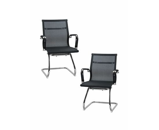Набор 2 шт Офисное кресло для посетителей DOBRIN CODY MESH, чёрный, Вариант: чёрный | Интернет магазин мебели и декора LifeDekor