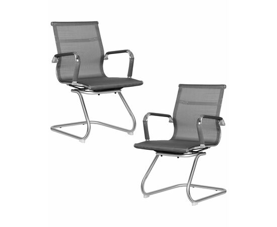 Набор 2 шт Офисное кресло для посетителей DOBRIN CODY MESH, серый, Вариант: серый | Интернет магазин мебели и декора LifeDekor