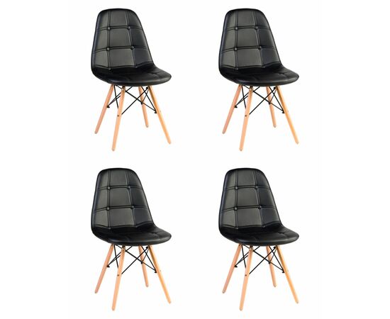 Набор 4 шт Стул обеденный DOBRIN BENNET, ножки светлый бук, чёрный, Вариант: ножки светлый бук, чёрный | Интернет магазин мебели и декора LifeDekor