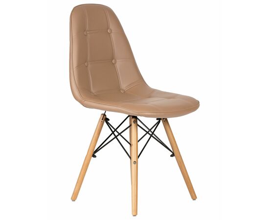 Набор 4 шт Стул обеденный DOBRIN BENNET, ножки светлый бук, коричневый, Вариант: ножки светлый бук, коричневый, изображение 3 | Интернет магазин мебели и декора LifeDekor