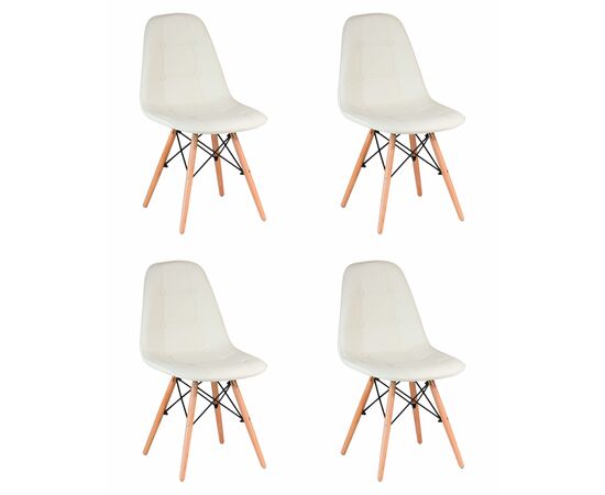 Набор 4 шт Стул обеденный DOBRIN BENNET, ножки светлый бук, кремовый, Вариант: ножки светлый бук, кремовый | Интернет магазин мебели и декора LifeDekor