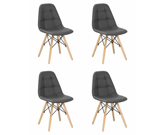 Набор 4 шт Стул обеденный DOBRIN BENNET, ножки светлый бук, серый, Вариант: ножки светлый бук, серый | Интернет магазин мебели и декора LifeDekor