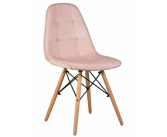 Набор 4 шт Стул обеденный DOBRIN BENNET, ножки светлый бук, пудрово-розовый велюр (HLR-39), Вариант: ножки светлый бук, пудрово-розовый велюр (HLR-39), изображение 2 | Интернет магазин мебели и декора LifeDekor