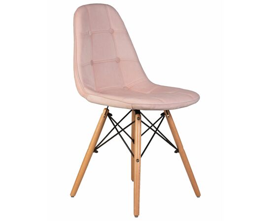 Набор 4 шт Стул обеденный DOBRIN BENNET, ножки светлый бук, пудрово-розовый велюр (HLR-39), Вариант: ножки светлый бук, пудрово-розовый велюр (HLR-39), изображение 3 | Интернет магазин мебели и декора LifeDekor