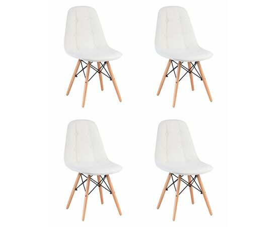 Набор 4 шт Стул обеденный DOBRIN BENNET, ножки светлый бук, белый, Вариант: ножки светлый бук, белый | Интернет магазин мебели и декора LifeDekor