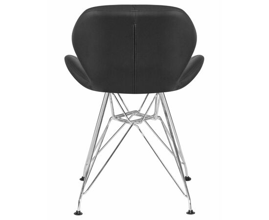 Набор 4 шт Стул обеденный DOBRIN BUTTERFLY CHROME, ножки хром, цвет чёрный, Вариант: ножки хром, цвет чёрный, изображение 6 | Интернет магазин мебели и декора LifeDekor