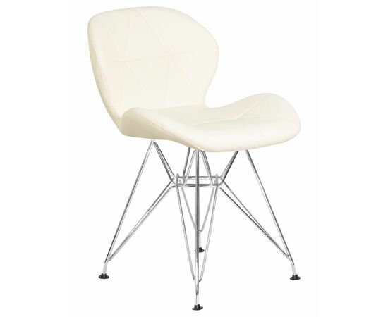 Набор 4 шт Стул обеденный DOBRIN BUTTERFLY CHROME, ножки хром, цвет кремовый, Вариант: ножки хром, цвет кремовый, изображение 3 | Интернет магазин мебели и декора LifeDekor