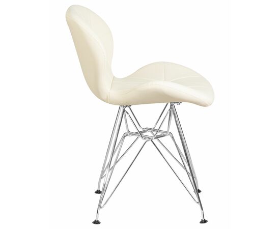 Набор 4 шт Стул обеденный DOBRIN BUTTERFLY CHROME, ножки хром, цвет кремовый, Вариант: ножки хром, цвет кремовый, изображение 4 | Интернет магазин мебели и декора LifeDekor