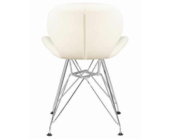 Набор 4 шт Стул обеденный DOBRIN BUTTERFLY CHROME, ножки хром, цвет кремовый, Вариант: ножки хром, цвет кремовый, изображение 6 | Интернет магазин мебели и декора LifeDekor