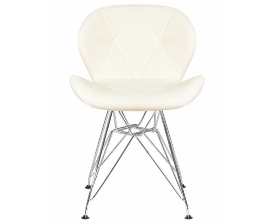 Набор 4 шт Стул обеденный DOBRIN BUTTERFLY CHROME, ножки хром, цвет кремовый, Вариант: ножки хром, цвет кремовый, изображение 7 | Интернет магазин мебели и декора LifeDekor