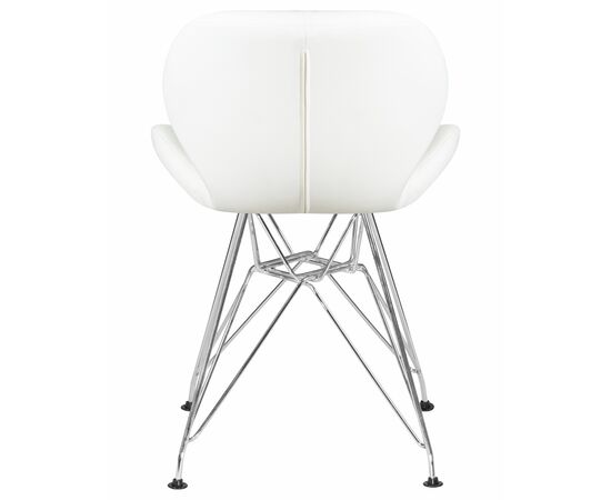 Набор 4 шт Стул обеденный DOBRIN BUTTERFLY CHROME, ножки хром, цвет белый, Вариант: ножки хром, цвет белый, изображение 6 | Интернет магазин мебели и декора LifeDekor
