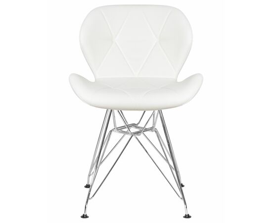Набор 4 шт Стул обеденный DOBRIN BUTTERFLY CHROME, ножки хром, цвет белый, Вариант: ножки хром, цвет белый, изображение 7 | Интернет магазин мебели и декора LifeDekor