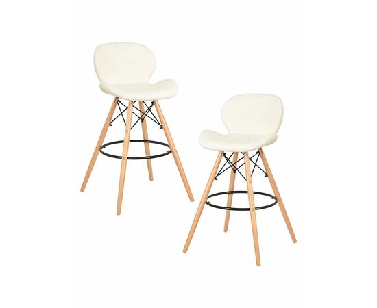 Набор 2 шт Стул барный DOBRIN BUTTERFLY BAR, ножки светлый бук, цвет кремовый, Вариант: ножки светлый бук, цвет кремовый | Интернет магазин мебели и декора LifeDekor