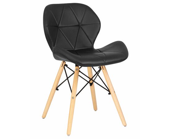 Набор 4 шт Стул обеденный DOBRIN BUTTERFLY, ножки светлый бук, цвет сиденья чёрный, Вариант: ножки светлый бук, цвет сиденья чёрный, изображение 2 | Интернет магазин мебели и декора LifeDekor