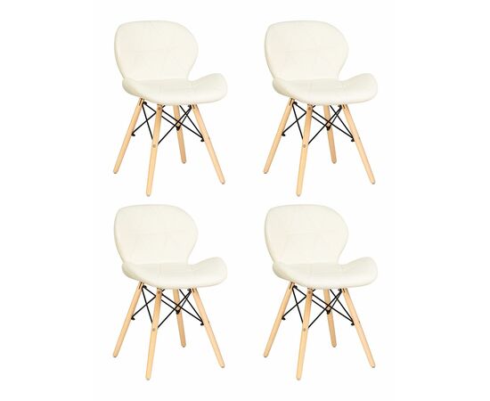 Набор 4 шт Стул обеденный DOBRIN BUTTERFLY, ножки светлый бук, цвет сиденья кремовый, Вариант: ножки светлый бук, цвет сиденья кремовый | Интернет магазин мебели и декора LifeDekor