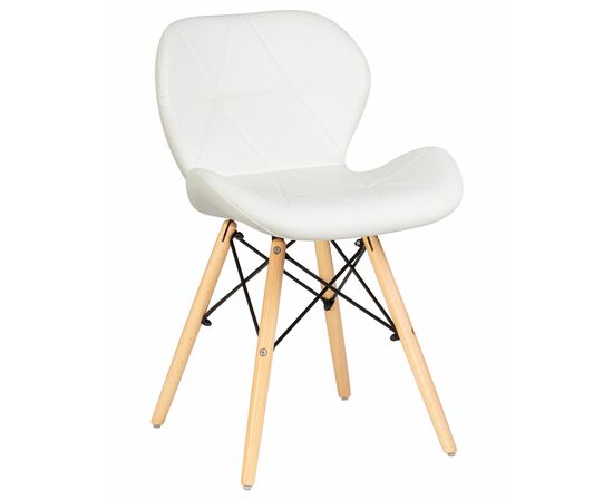 Набор 4 шт Стул обеденный DOBRIN BUTTERFLY, ножки светлый бук, цвет сиденья белый, Вариант: ножки светлый бук, цвет сиденья белый, изображение 2 | Интернет магазин мебели и декора LifeDekor