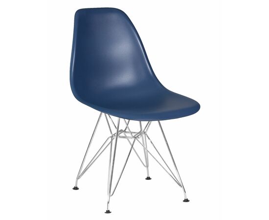 Набор 4 шт Стул обеденный DOBRIN DSR, ножки хром, цвет тёмно-синий (BE-12), Вариант: ножки хром, цвет тёмно-синий (BE-12), изображение 2 | Интернет магазин мебели и декора LifeDekor
