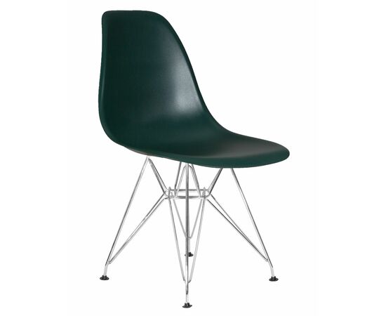 Набор 4 шт Стул обеденный DOBRIN DSR, ножки хром, цвет тёмно-зеленый (G-13), Вариант: ножки хром, цвет тёмно-зеленый (G-13), изображение 3 | Интернет магазин мебели и декора LifeDekor