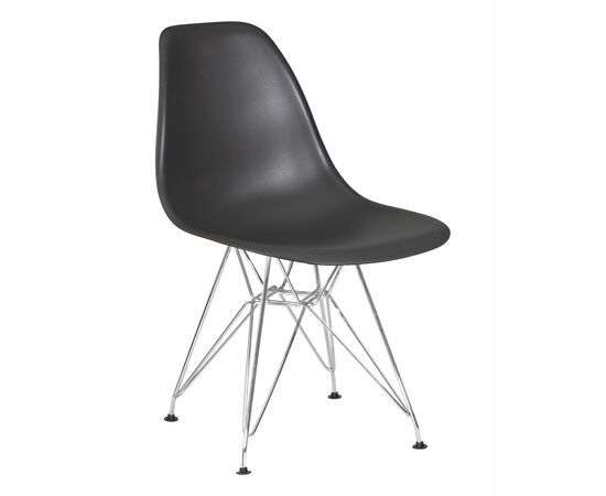 Набор 4 шт Стул обеденный DOBRIN DSR, ножки хром, цвет тёмно-серый (GR-04), Вариант: ножки хром, цвет тёмно-серый (GR-04), изображение 2 | Интернет магазин мебели и декора LifeDekor