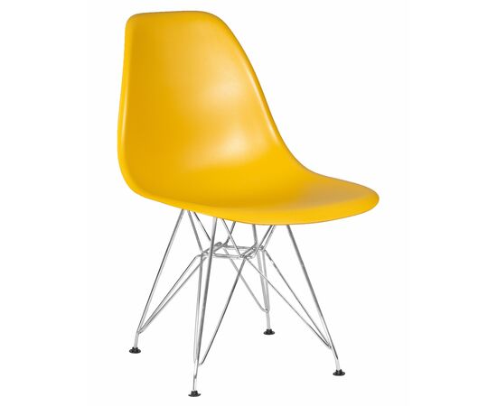 Набор 4 шт Стул обеденный DOBRIN DSR, ножки хром, цвет горчичный (Y-03), Вариант: ножки хром, цвет горчичный (Y-03), изображение 2 | Интернет магазин мебели и декора LifeDekor