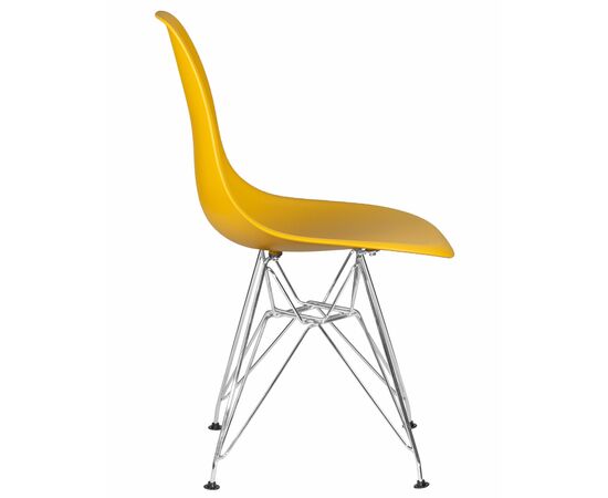 Набор 4 шт Стул обеденный DOBRIN DSR, ножки хром, цвет горчичный (Y-03), Вариант: ножки хром, цвет горчичный (Y-03), изображение 4 | Интернет магазин мебели и декора LifeDekor