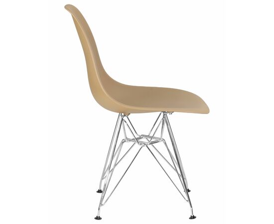 Набор 4 шт Стул обеденный DOBRIN DSR, ножки хром, цвет бежевый (GR-03), Вариант: ножки хром, цвет бежевый (GR-03), изображение 4 | Интернет магазин мебели и декора LifeDekor