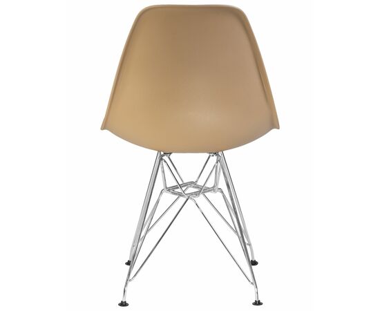 Набор 4 шт Стул обеденный DOBRIN DSR, ножки хром, цвет бежевый (GR-03), Вариант: ножки хром, цвет бежевый (GR-03), изображение 6 | Интернет магазин мебели и декора LifeDekor