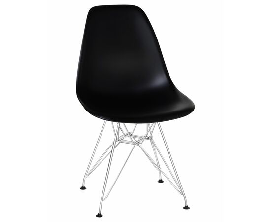 Набор 4 шт Стул обеденный DOBRIN DSR, ножки хром, цвет чёрный (B-03), Вариант: ножки хром, цвет чёрный (B-03), изображение 2 | Интернет магазин мебели и декора LifeDekor