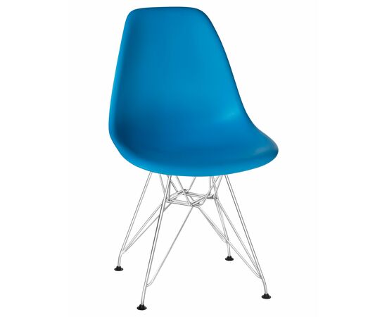 Набор 4 шт Стул обеденный DOBRIN DSR, ножки хром, цвет голубой (BE-02), Вариант: ножки хром, цвет голубой (BE-02), изображение 2 | Интернет магазин мебели и декора LifeDekor