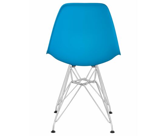 Набор 4 шт Стул обеденный DOBRIN DSR, ножки хром, цвет голубой (BE-02), Вариант: ножки хром, цвет голубой (BE-02), изображение 6 | Интернет магазин мебели и декора LifeDekor
