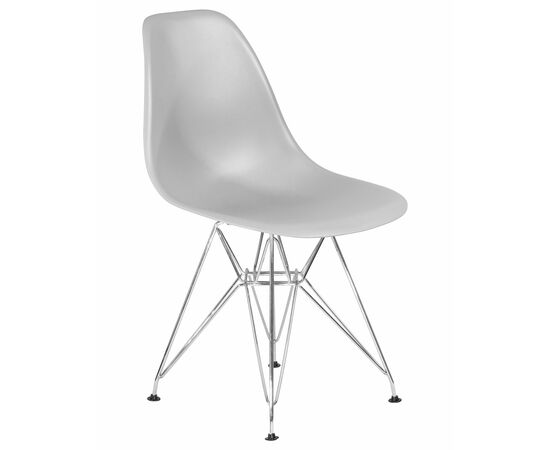 Набор 4 шт Стул обеденный DOBRIN DSR, ножки хром, цвет светло-серый (GR-01), Вариант: ножки хром, цвет светло-серый (GR-01), изображение 3 | Интернет магазин мебели и декора LifeDekor