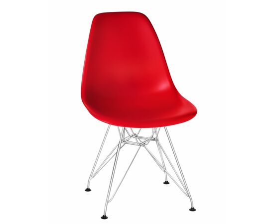 Набор 4 шт Стул обеденный DOBRIN DSR, ножки хром, цвет красный (R-02), Вариант: ножки хром, цвет красный (R-02), изображение 2 | Интернет магазин мебели и декора LifeDekor